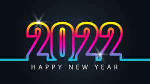 Happy New Year colorful sign for 2022 new year.