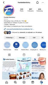 Instagram post for Frankel Dentistry 