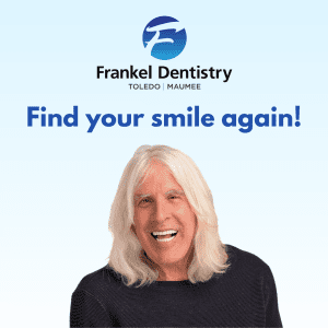 Senior man smiling for dental ad.