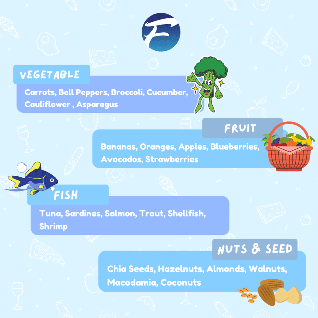 Dental health foods infographic. 